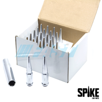 Spike Lug Nuts | 4.5" Tall | Full Set with Key | Chrome