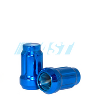 Lug Nut | 6 Spline Car 1.38" | Full Set with Key | Blue