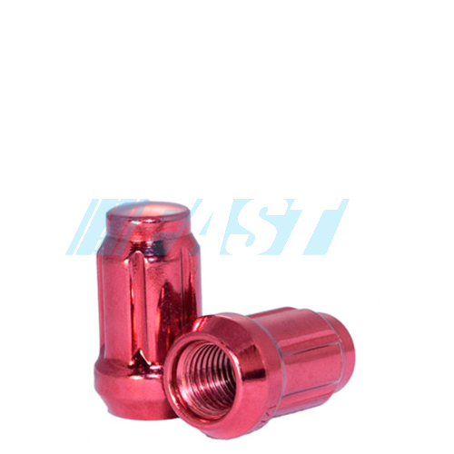 Lug Nut | 6 Spline Car 1.38" | Full Set with Key | Red