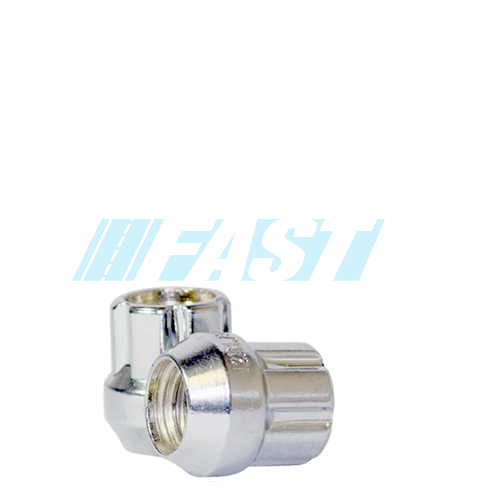 Lug Nut | Open End 6 Spline Car 0.84" | Full Set with Key | Chrome