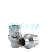 Lug Nut | Open End E.T. 6 Spline Car 1.36" | Full Set with Key | Chrome