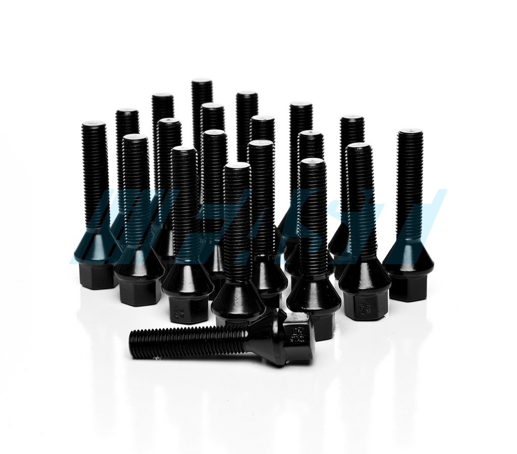 Lug Bolts | Conical Seat 17mm Hex | 20 Piece Set | Black