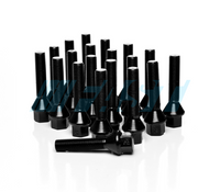 Lug Bolts | Conical Seat 17mm Hex | 20 Piece Set | Black