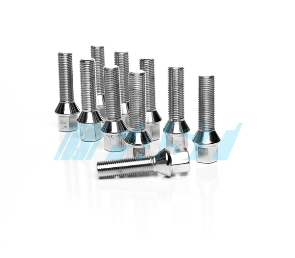 Lug Bolts | Conical Seat 17mm Hex | 10 Piece Set | Chrome