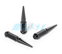 Spike Lug Nuts | 4.5" Tall | Full Set with Key | Black